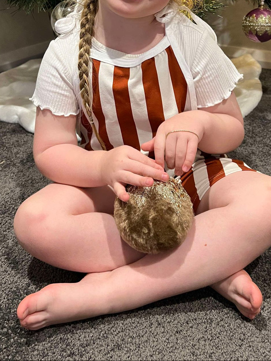 Mistletoe Tie Strap Overalls