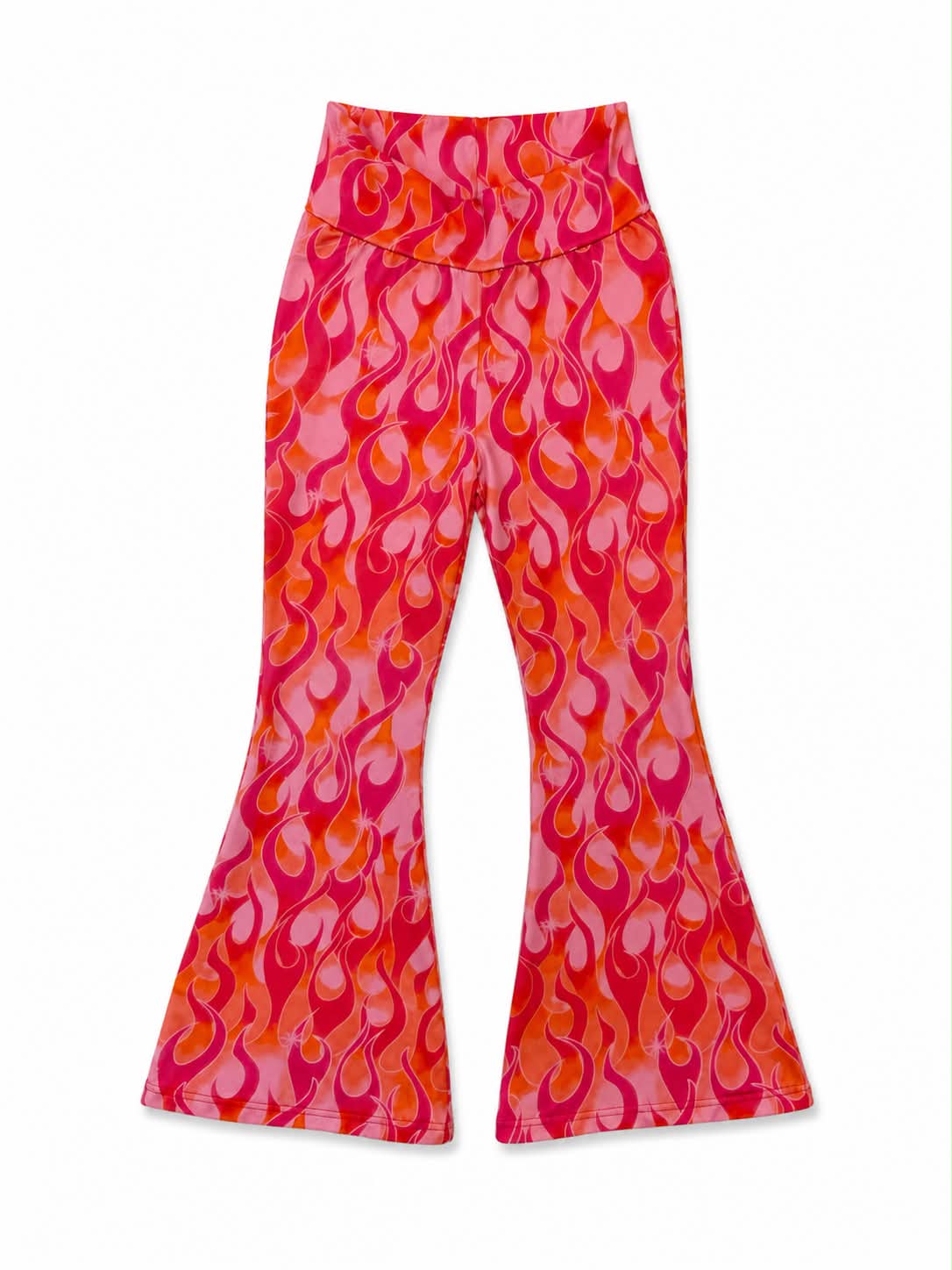 Neon Flame Flare Pants