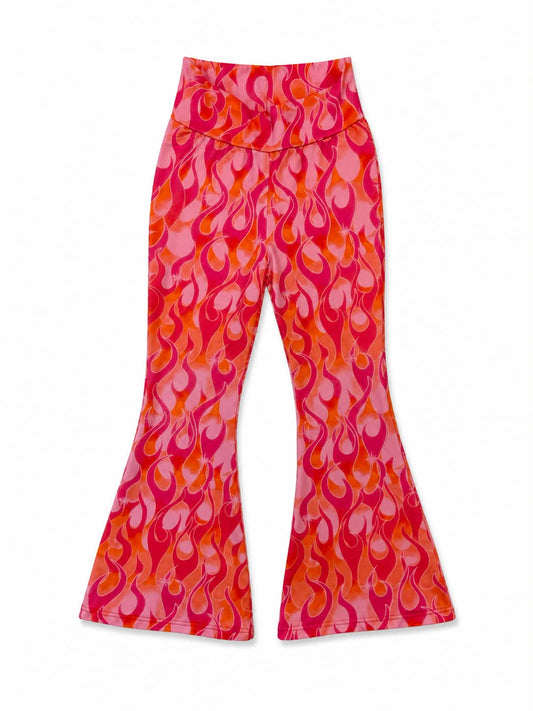 Neon Flame Flare Pants